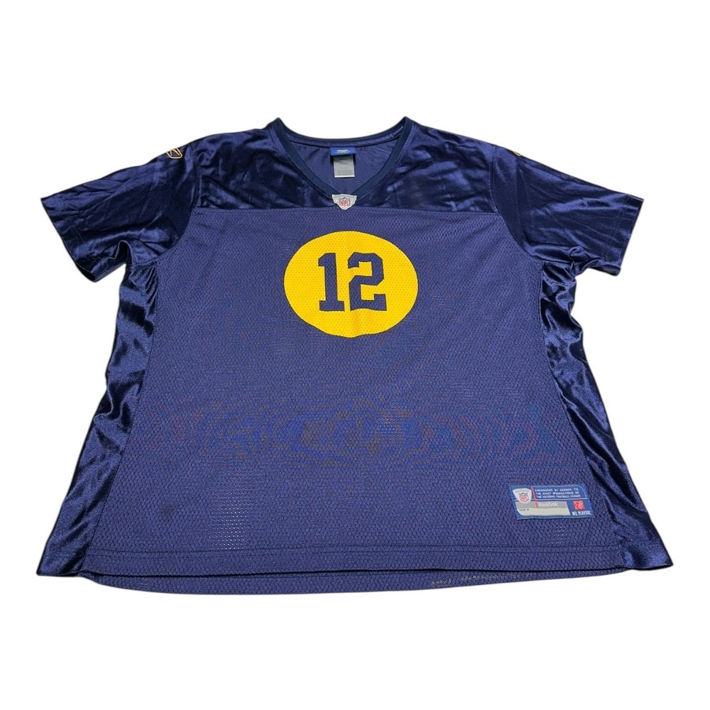 Reebok Aaron Rodgers Jersey Womens XXL Navy Blue Green Bay Packers NFL Football